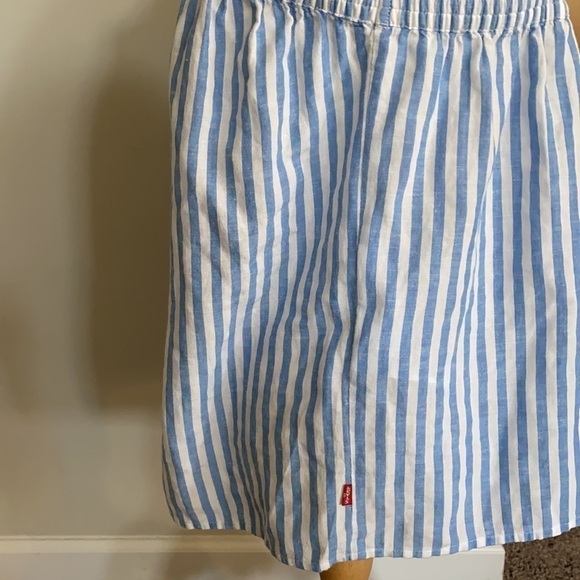 Levi’s Blue & White Smocking and shoulder ties linen viscose Size XL - Picture 7 of 7